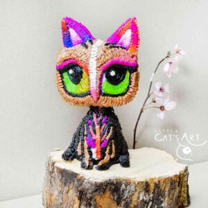 Spring colour palette cat figurine