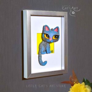 Sneaky cat 3D portrait British Shorthair wall art sculpture