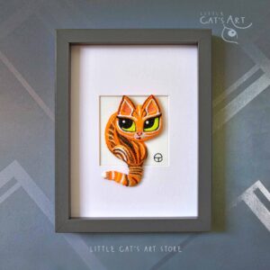 Modern 3D wall art Ginger cat sculpture