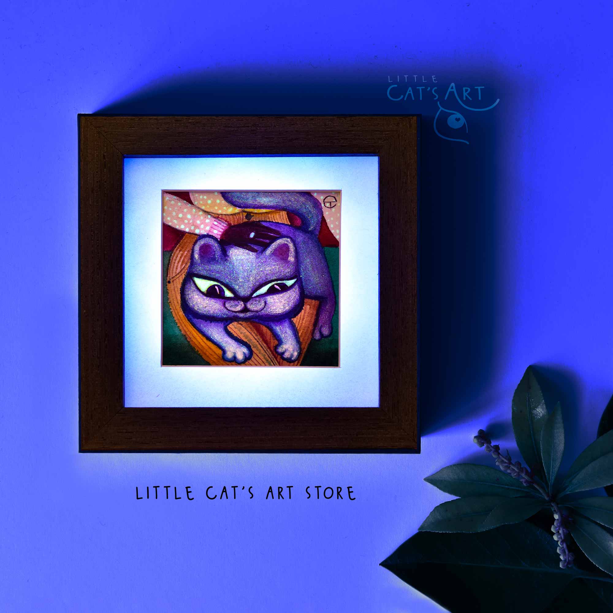 Miniature British Shorthair cat framed portrait