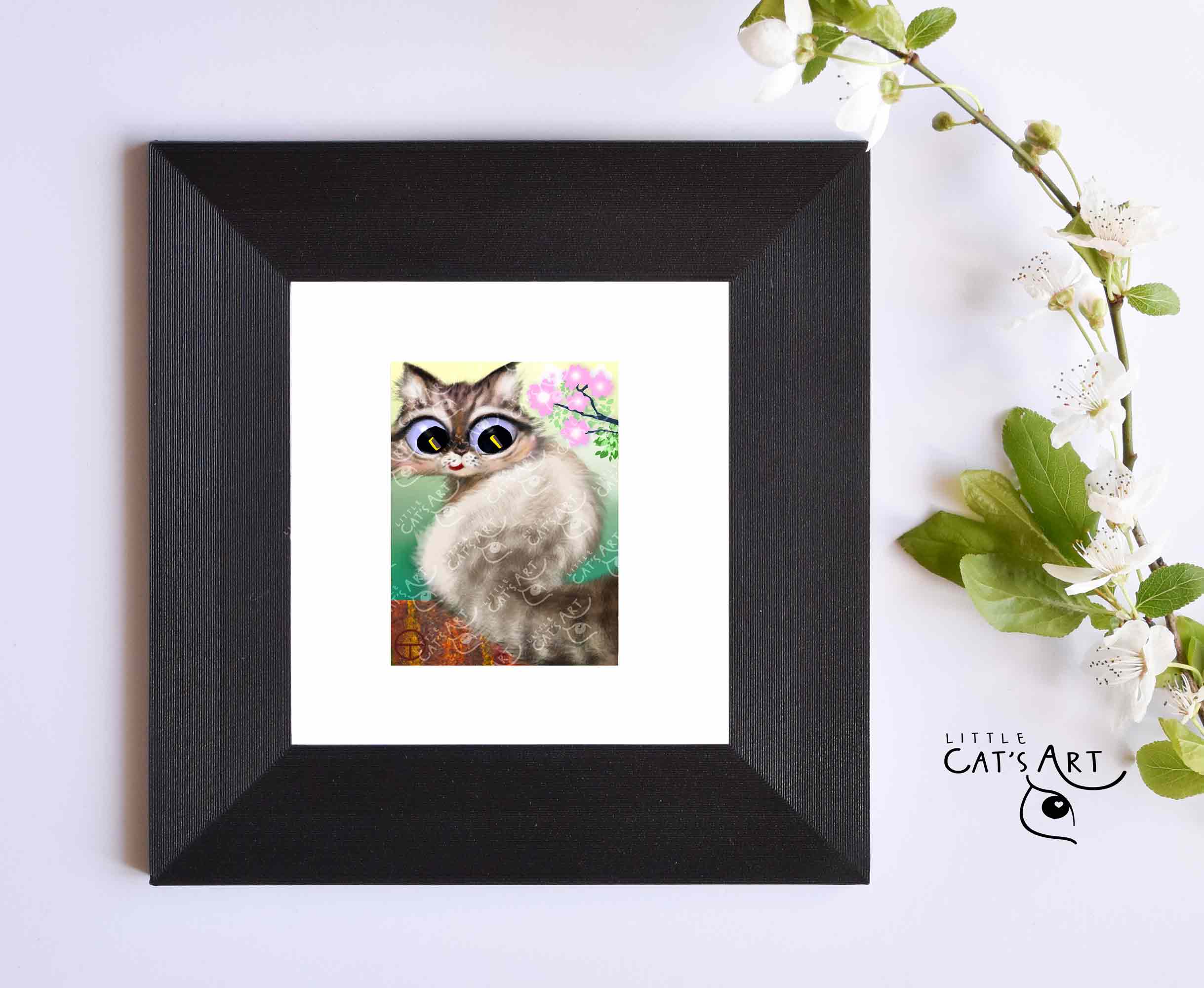 Felix the Neva Masquerade cat spring digital print