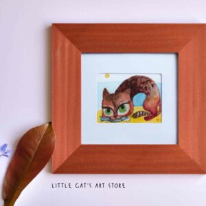 Hungry seaside kitty lunch-time with the sharks