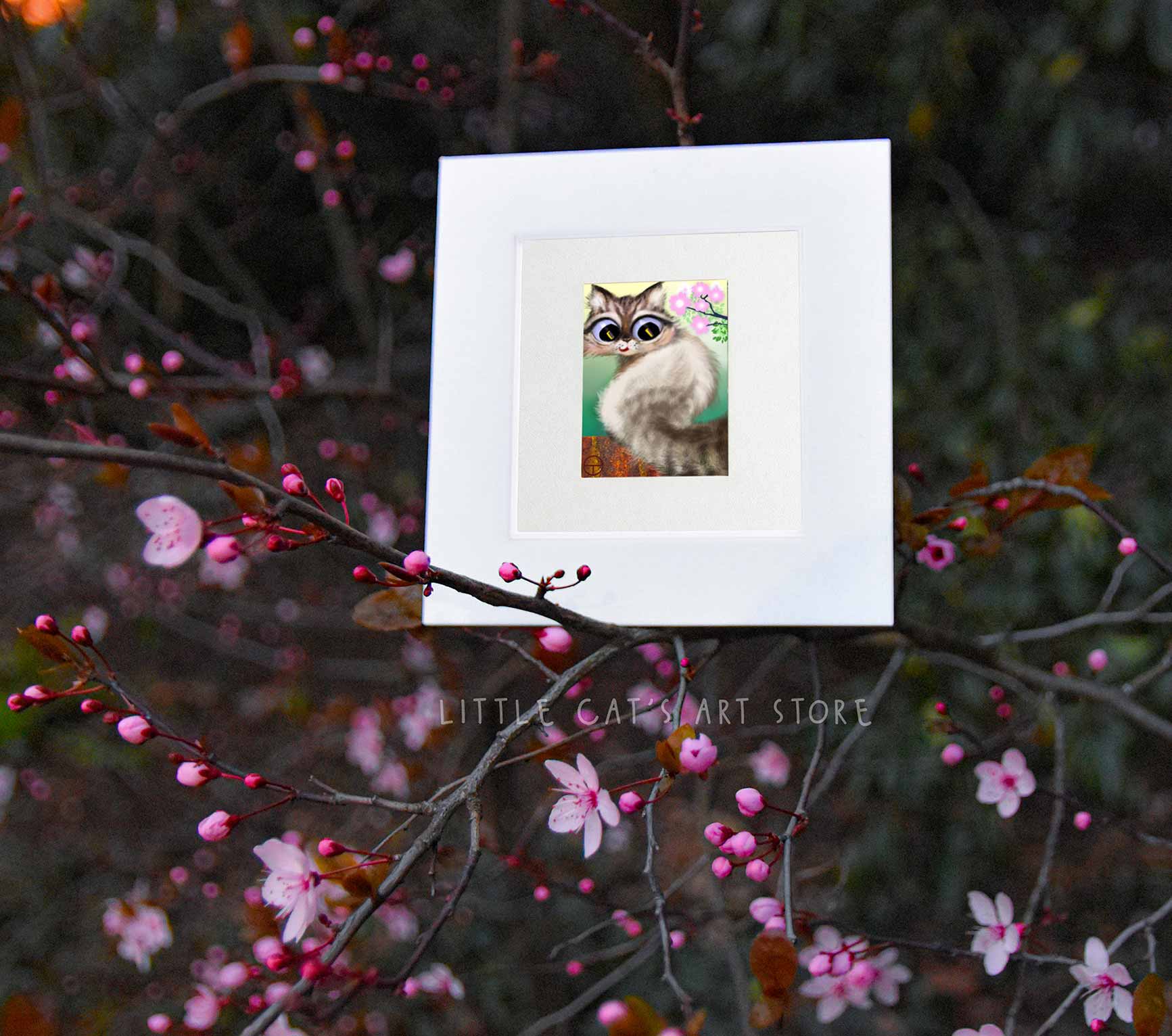 Felix the Neva Masquerade cat spring digital print