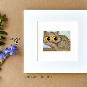 Selkirk Rex cat breed digital portrait in white frame