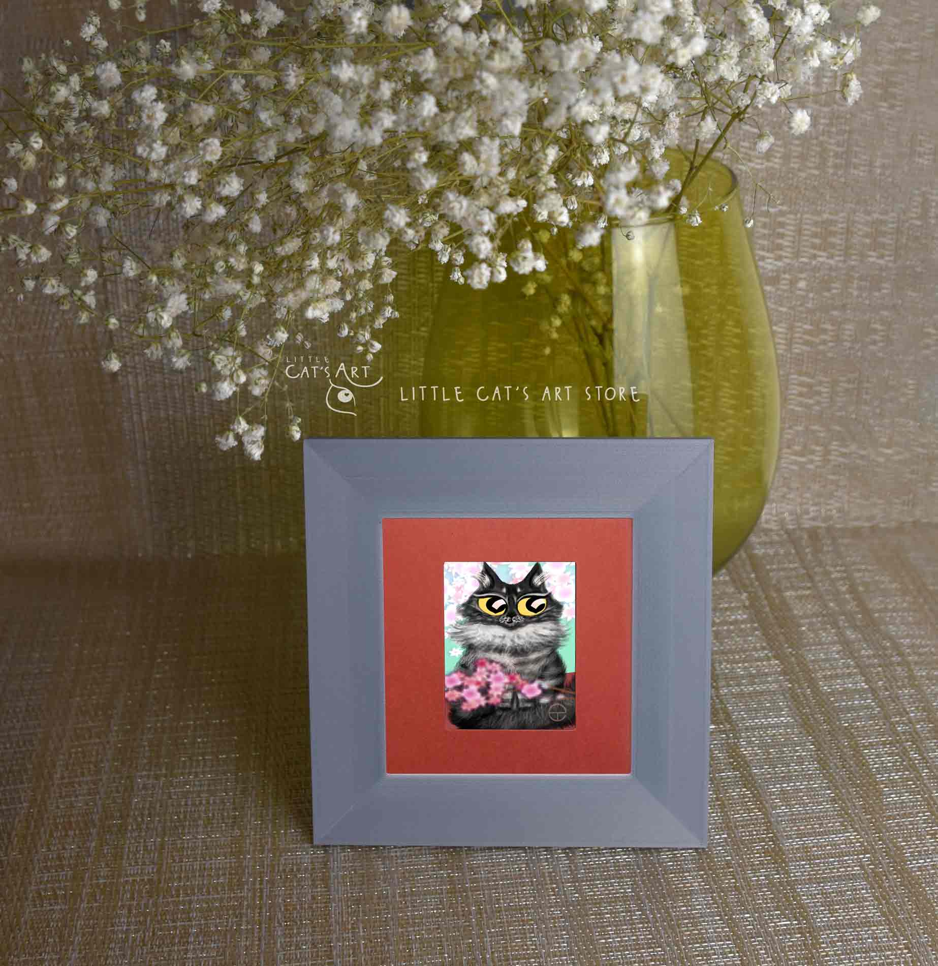 Maine Coon cat digital portrait