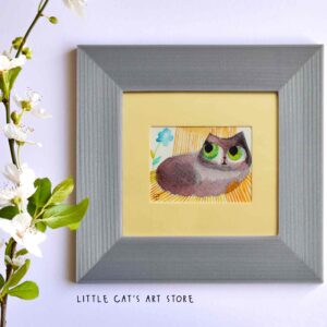 Rag Doll cat chilling on a garden deck chair painting