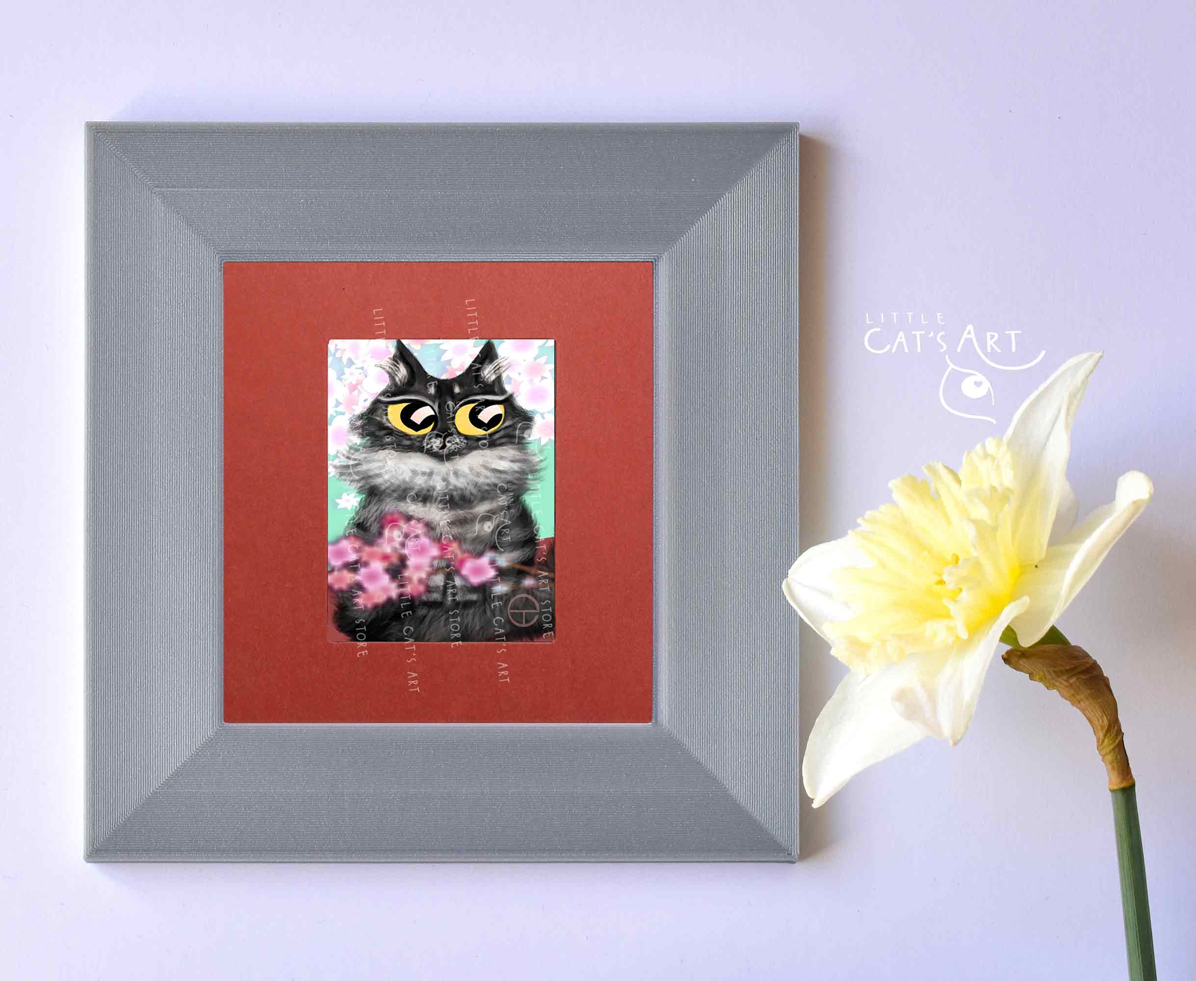 Maine Coon cat digital portrait