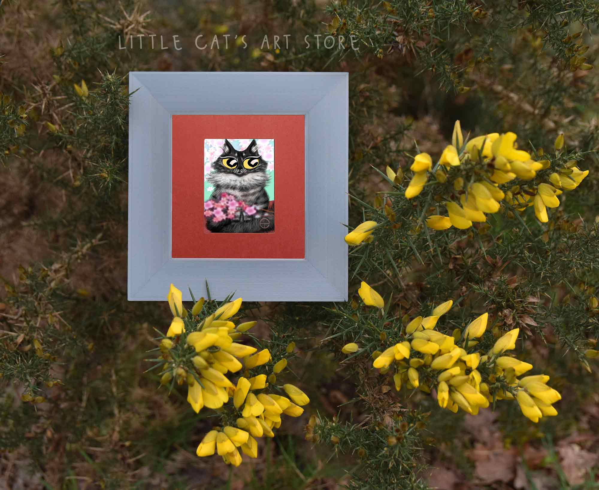 Maine Coon cat digital portrait