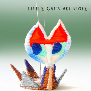 3D crafted Flying Origami Kitty