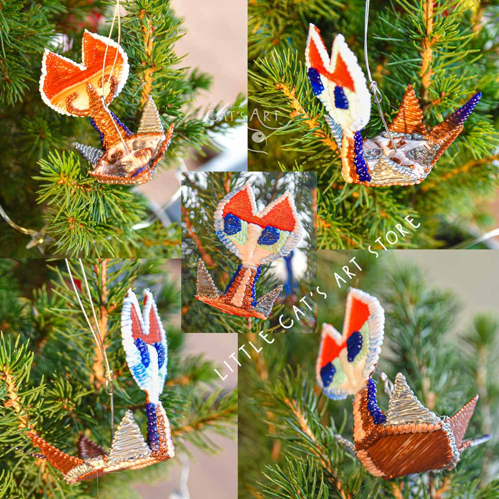 3D crafted Flying Origami Kitty