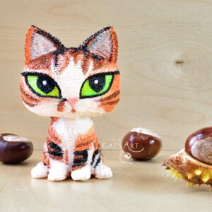 3D tri colour kitty figurine