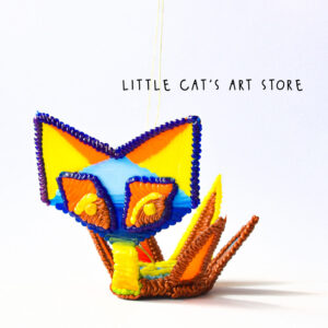 3D crafted Flying origami cat