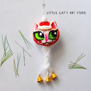 3D Santa cat Christmas tree decoration