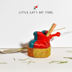 red and green cat paw shoe 3D print Christmas tree decoration