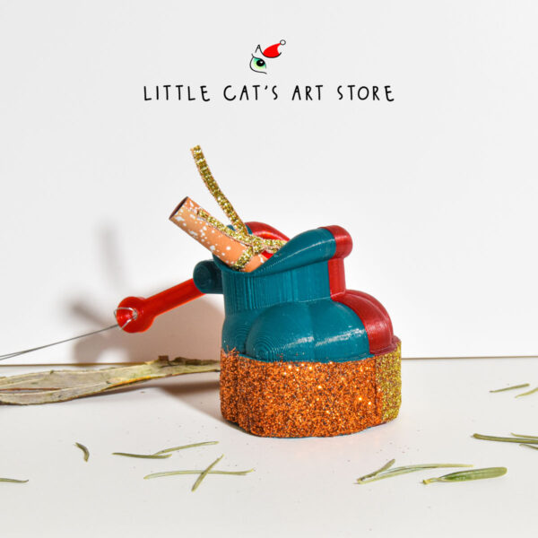 red and green cat paw shoe 3D print Christmas tree decoration
