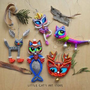Christmas tree cat decorations fantasy creations