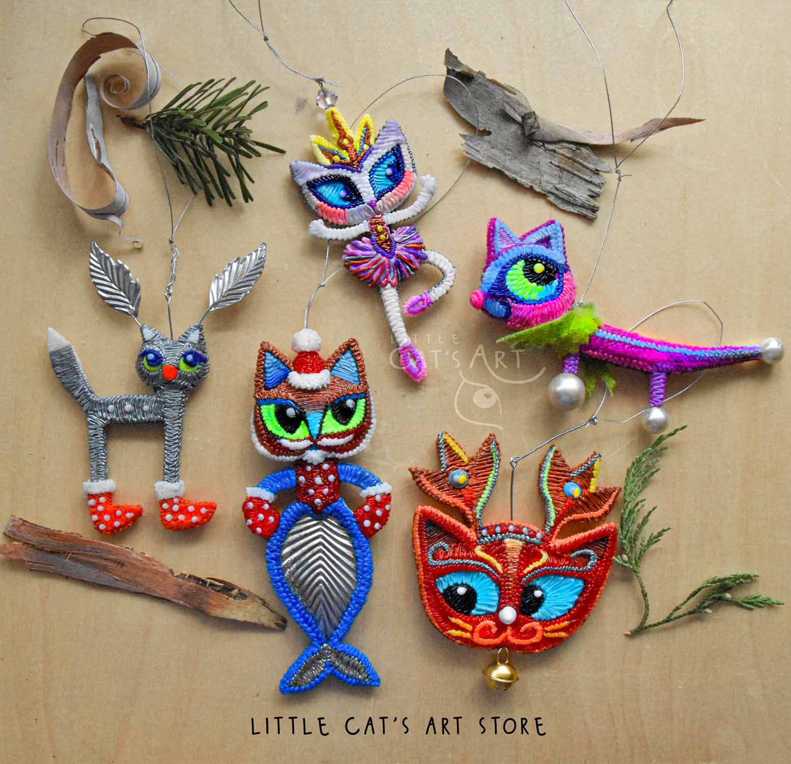 Christmas tree cat decorations fantasy creations