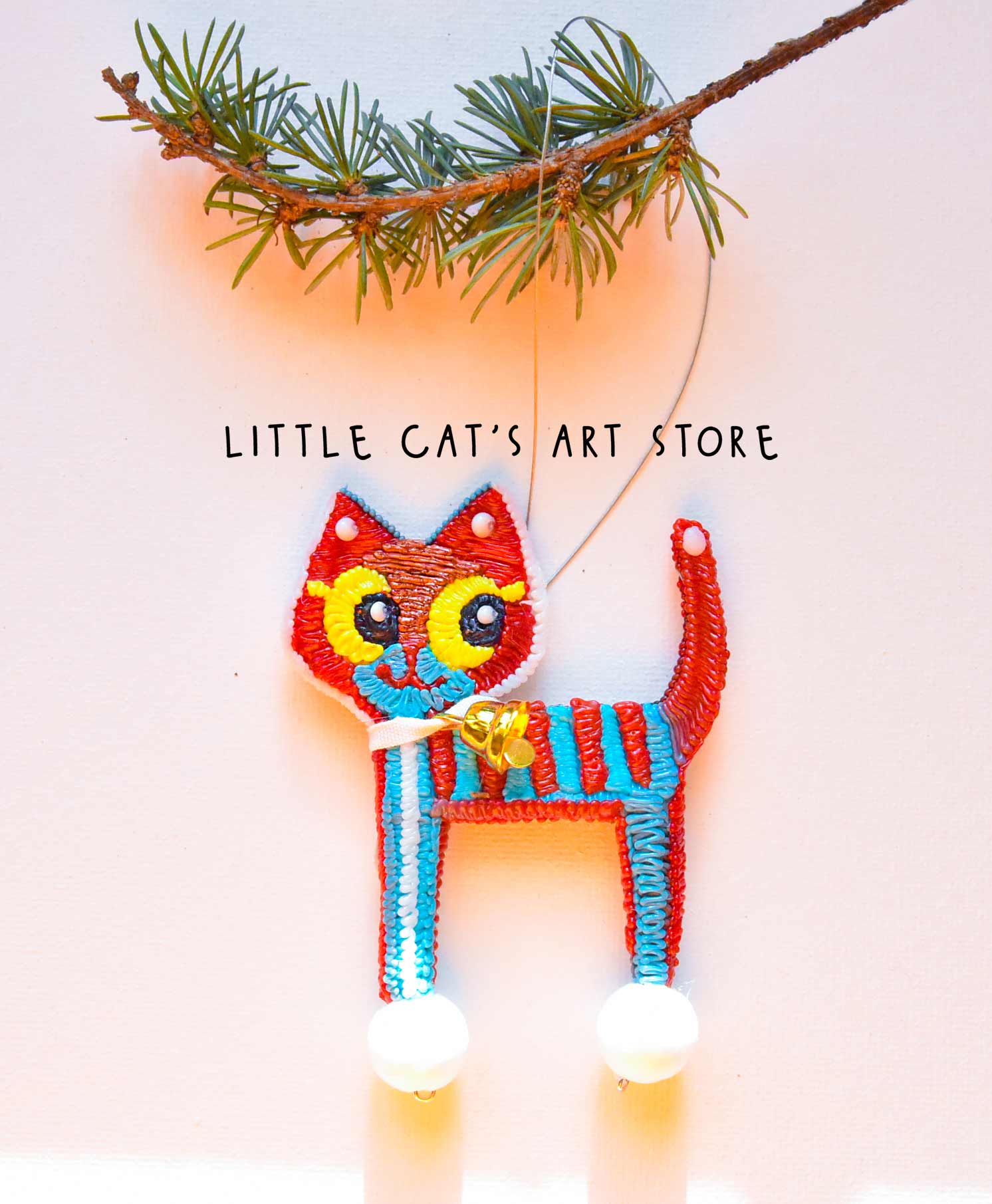 Long-legged cat for Christmas tree decoration