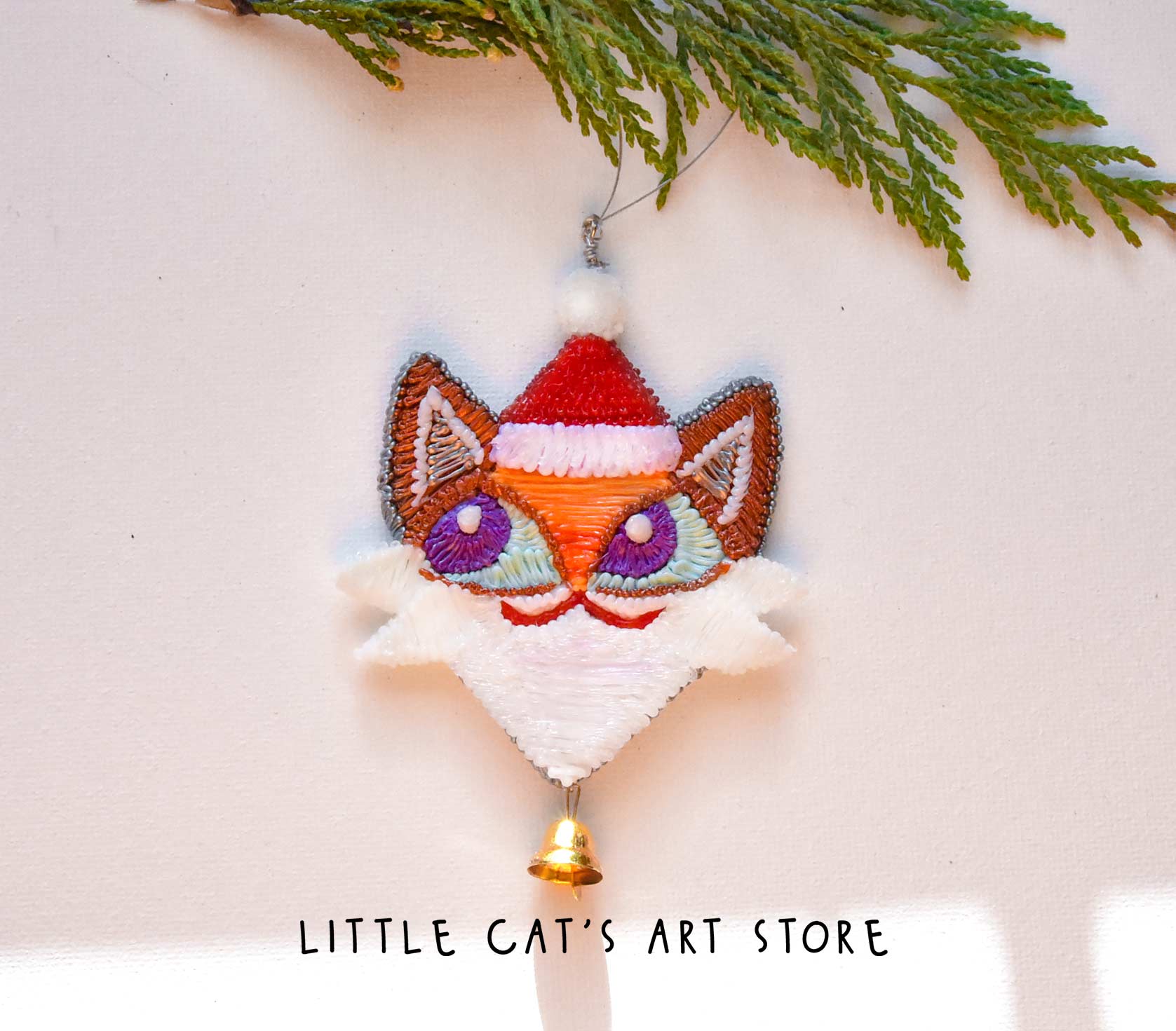Santa Cat Claus for Christmas tree decoration