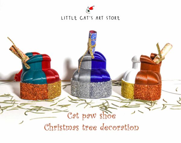 Cat paw shoe 3D print Christmas tree decoration