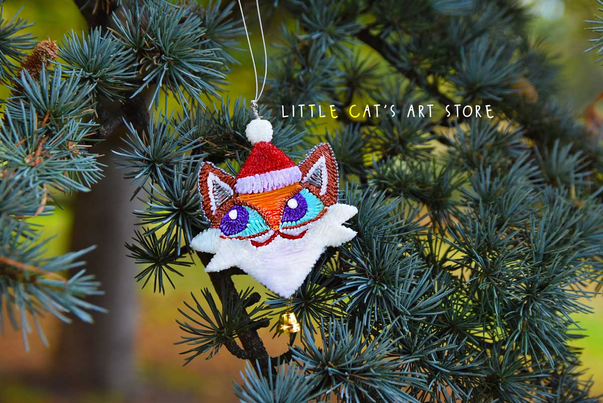 Santa Cat Claus for Christmas tree decoration