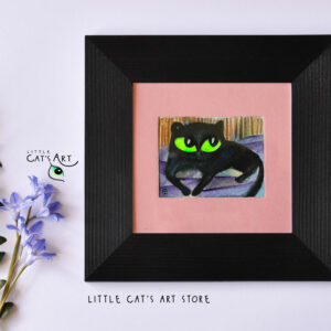Mini black panther portrait in home atmosphere