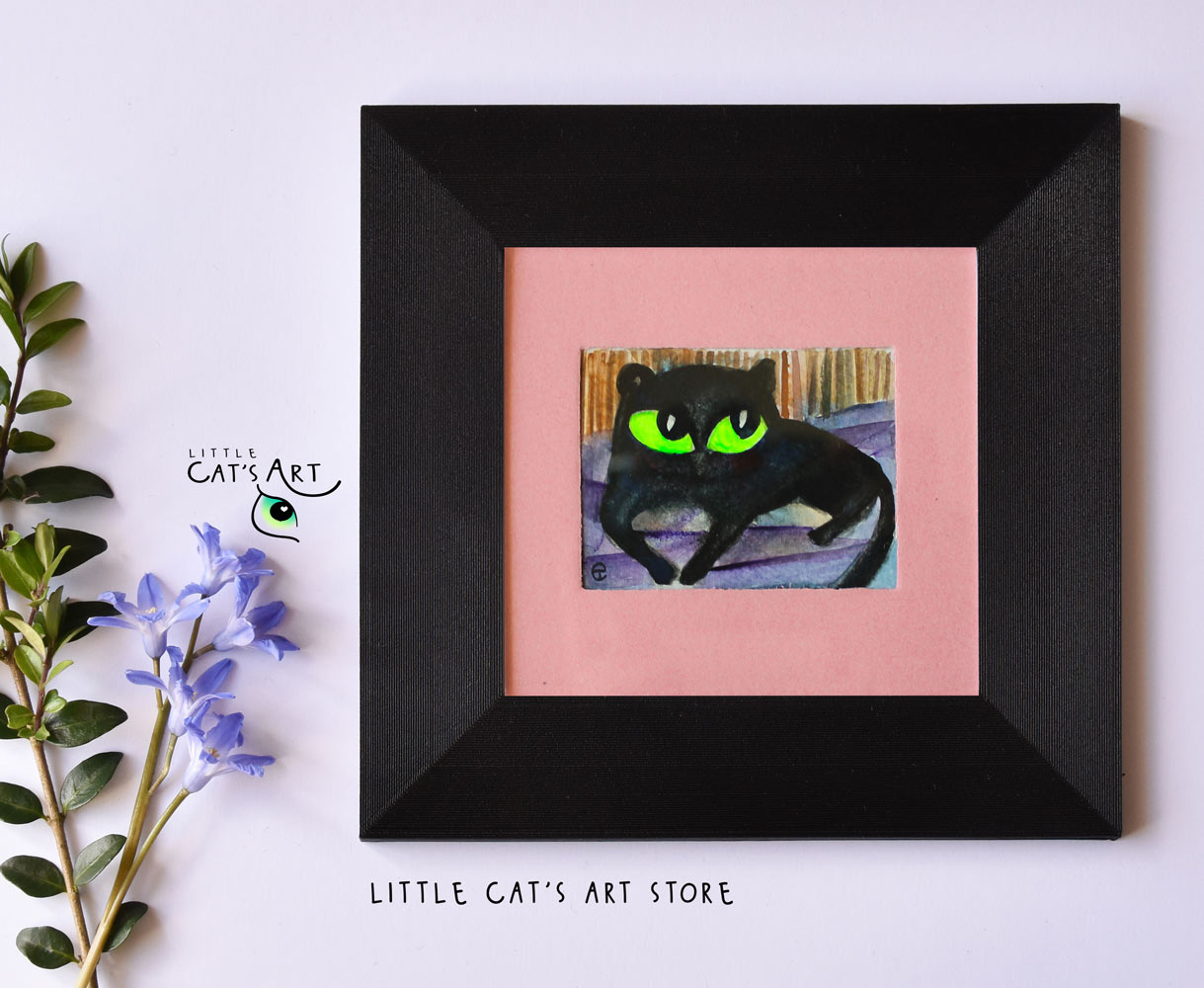 Mini black panther portrait in home atmosphere