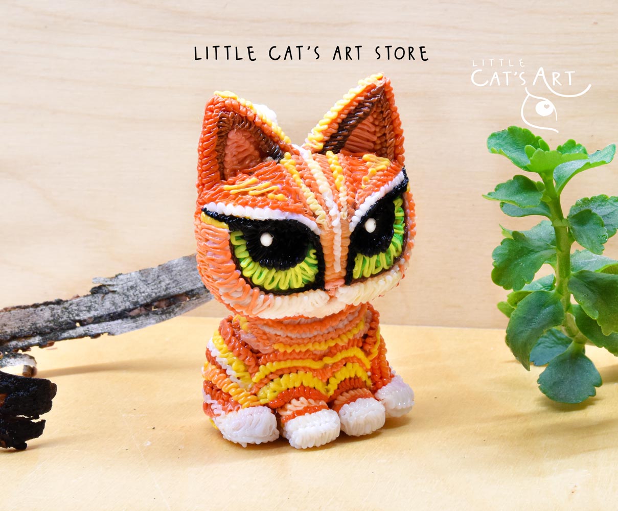 Mini me ginger cat figurine