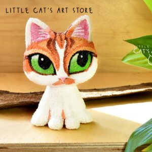 Orange and white cat Mini me pet portrait