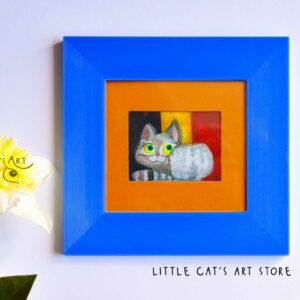 Belgian flag & Suspicious tabby cat aquarelle