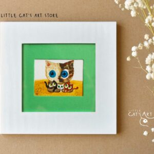 Venus face cat family watercolour painting