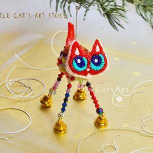 Red spider cat Christmas tree decoration