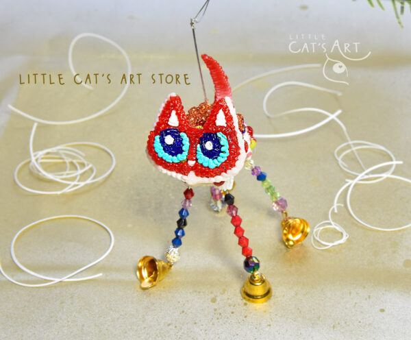 Red spider cat Christmas tree decoration