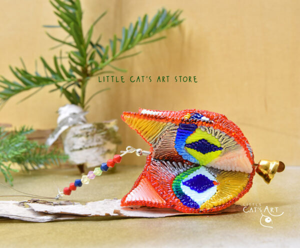 Eight faced cat Christmas tree decoration