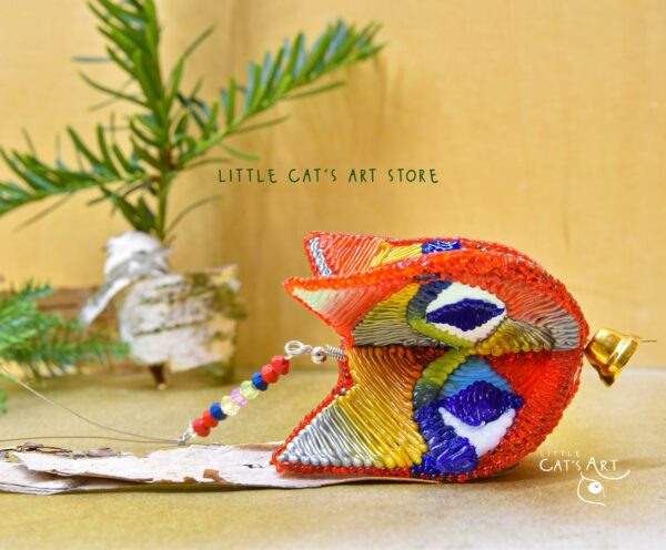 Eight faced cat Christmas tree decoration