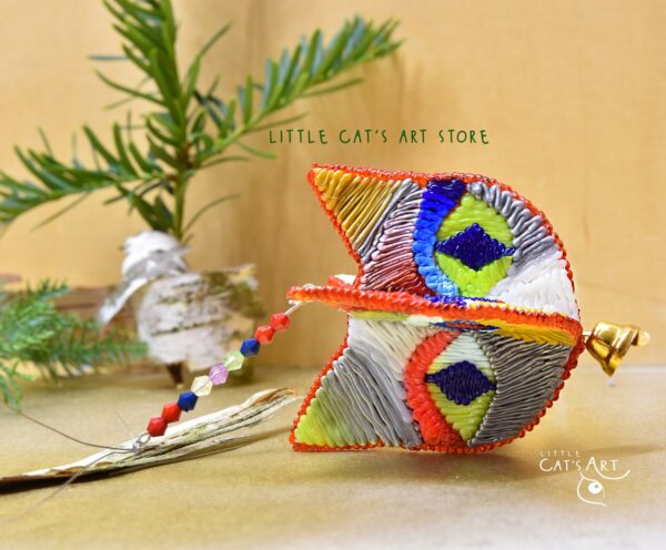 Eight faced cat Christmas tree decoration