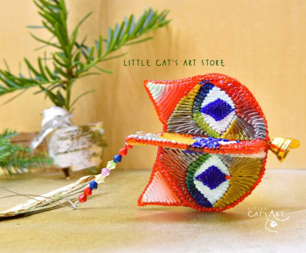 Eight faced cat Christmas tree decoration