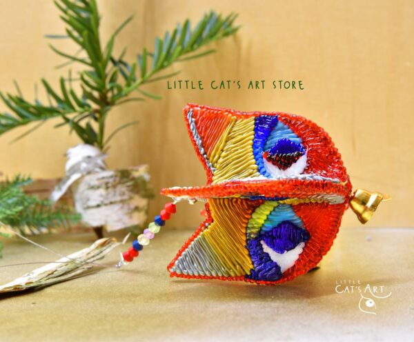 Eight faced cat Christmas tree decoration