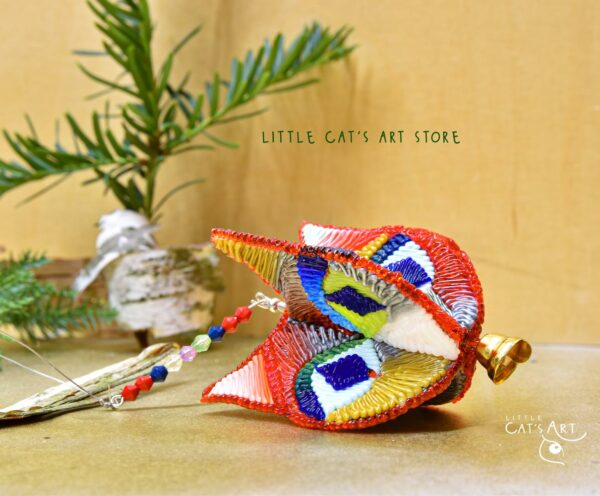 Eight faced cat Christmas tree decoration