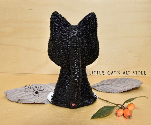 Black and white cat personalized 3D figurine