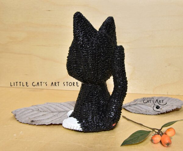 Black and white cat personalized 3D figurine