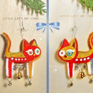 Christmas cookie cat hanging decoration