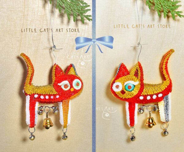 Christmas cookie cat hanging decoration